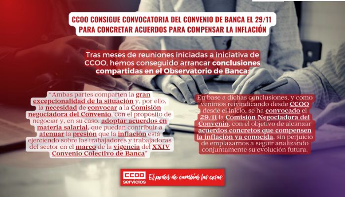 AEB, CCOO, UGT y FINE convocan la Comisión negociadora del Convenio colectivo Banca