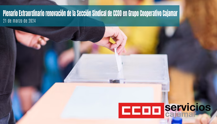 Plenario Extraordinario de renovación de la Sección Sindical de CCOO en Grupo Cooperativo Cajamar