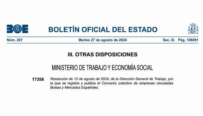 Convenio Colectivo de Bolsas y Mercados españoles
