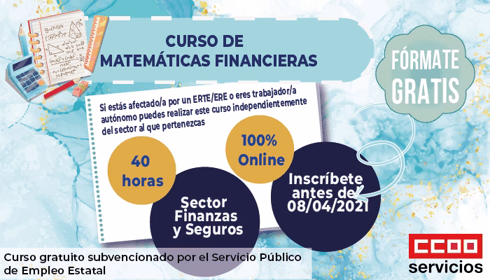 Curso matemáticas financieras. Curso gratuito subvencionado por el SEPE