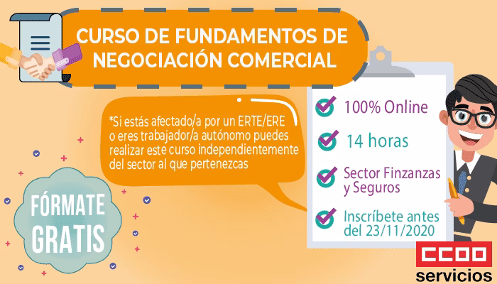 Fundamentos de Negociación Comercial. Curso de formación gratuito. On line 23 de noviembre, 14 horas