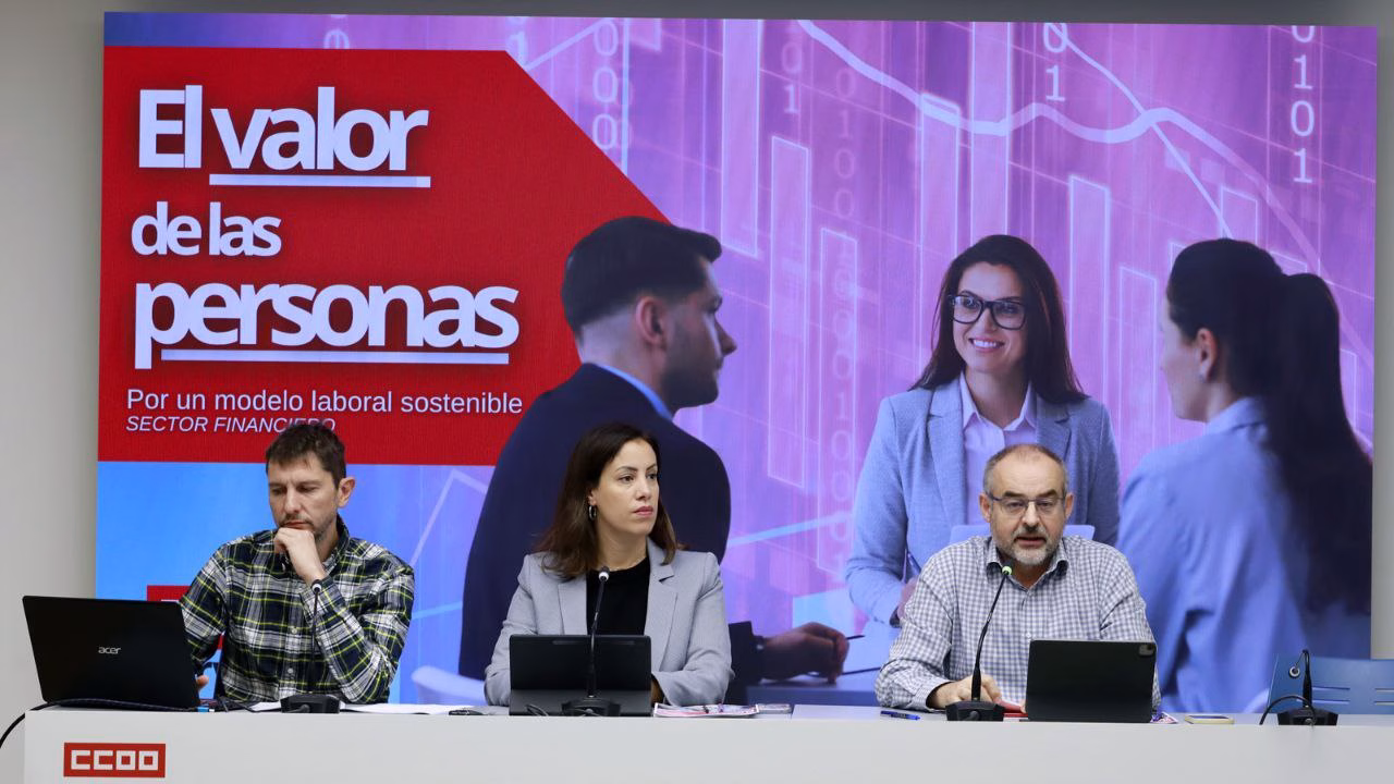 CCOO presenta una campaña para denunciar el modelo laboral insostenible del sector financiero