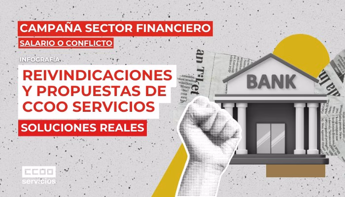 Infografía 1/24 de la campaña del sector financiero CCOO «Salario o conflicto»