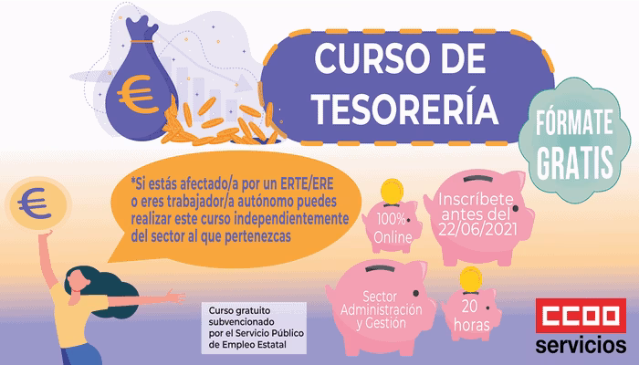 Curso Tesorería subvencionado por el SEPE. Formación gratuita. 22 de junio